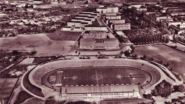 Eintracht-Stadion Riederwald um 1960 Eintracht-Stadion Riederwald um 1960